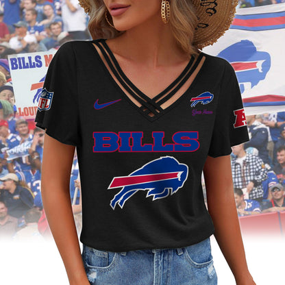 [SPECIAL OFFER] NEW CUSTOMIZED NFL03 BFB BUFFALO BILLS V-NECK SHIRT