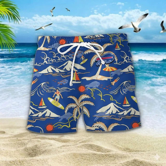 VIRAL EDITION  - NEW CUSTOMIZED NFL03 BFB BUFFALO BILLS UNISEX INDEPENDENCE DAY HAWAIIAN SHIRT & SHORTS SET