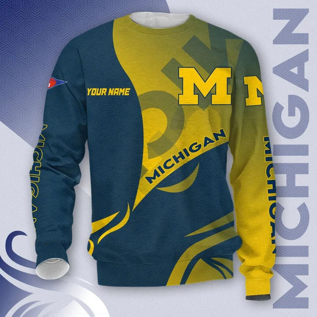 MEGA SALE - NEW CUSTOMIZED NCAA FBS03 MIW MICHIGAN WOLVERINES HOODIE, T-SHIRTS, ZIP HOODIE, SWEATSHIRTS & POLO SHIRT