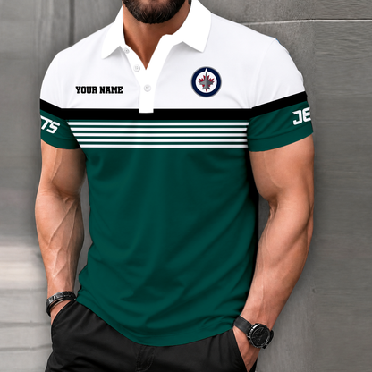 LIMITED EDITION - NEW CUSTOMIZED NHL21 WPJ WINNIPEG JETS POLO SHIRT