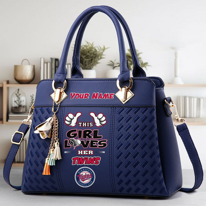 LIMITED EDITION - NEW CUSTOMIZED MLB22 MTS MINNESOTA TWINS ZIP HANDBAG MULTICOLOR