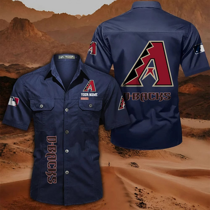 LIMITED EDITION - NEW CUSTOMIZED MLB07 ADS ARIZONA DIAMONDBACKS MEN'S CARGO SHIRT