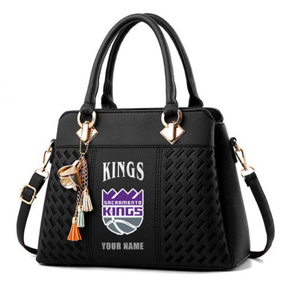 LIMITED EDITION - NEW CUSTOMIZED NBA16 SKI SACRAMENTO KINGS ZIP HANDBAG MULTICOLOR
