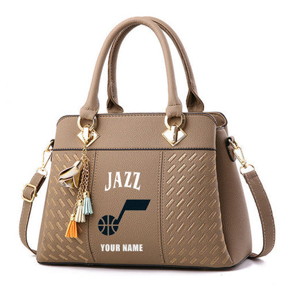 LIMITED EDITION - NEW CUSTOMIZED NBA29 UJZ UTAH JAZZ ZIP HANDBAG MULTICOLOR