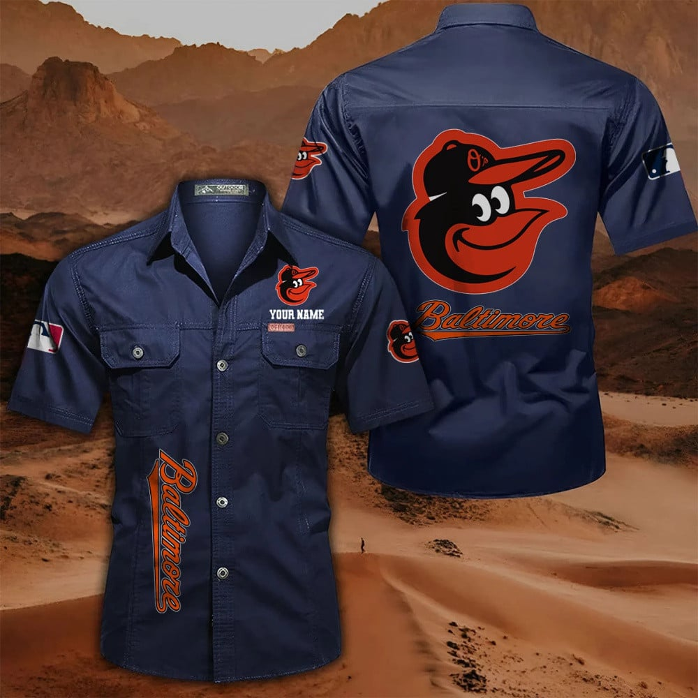LIMITED EDITION - NEW CUSTOMIZED MLB25 BOS BALTIMORE ORIOLES MEN'S CARGO SHIRT