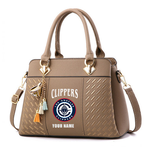 LIMITED EDITION - NEW CUSTOMIZED NBA10 LCL LOS ANGELES CLIPPERS ZIP HANDBAG MULTICOLOR