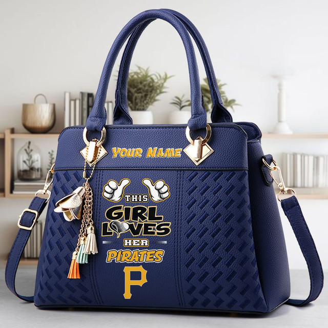 LIMITED EDITION - NEW CUSTOMIZED MLB29 PHP PITTSBURGH PIRATES ZIP HANDBAG MULTICOLOR