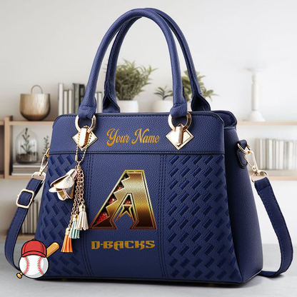 LIMITED EDITION - NEW CUSTOMIZED MLB07 ADS ARIZONA DIAMONDBACKS ZIP HANDBAG MULTICOLOR