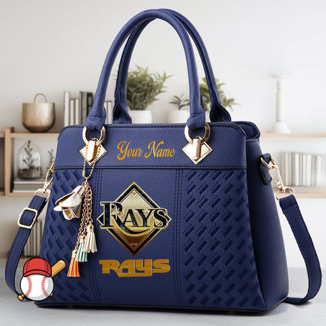 LIMITED EDITION - NEW CUSTOMIZED MLB21 TBR TAMPA BAY RAYS ZIP HANDBAG MULTICOLOR