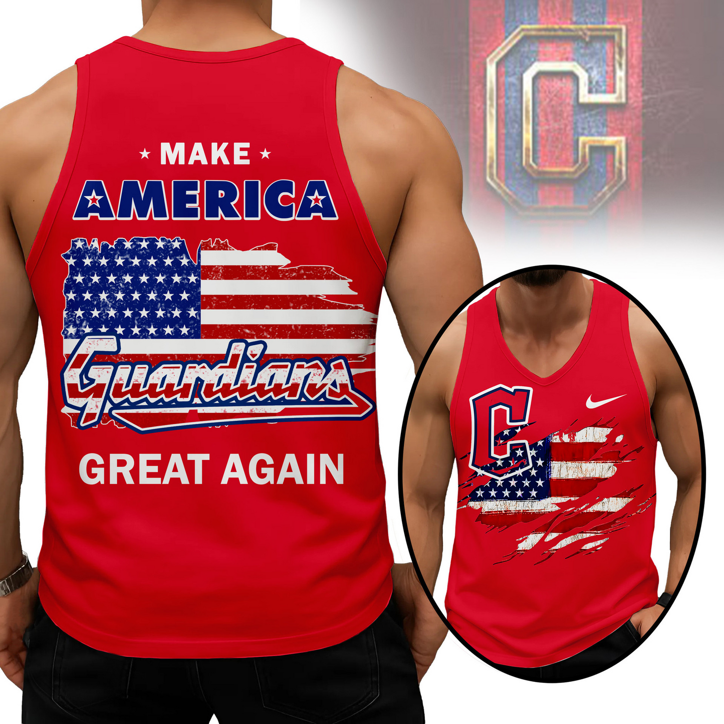 LIMITED EDITION - NEW CUSTOMIZED MLB13 CGS CLEVELAND GUARDIANS UNISEX TANK TOP