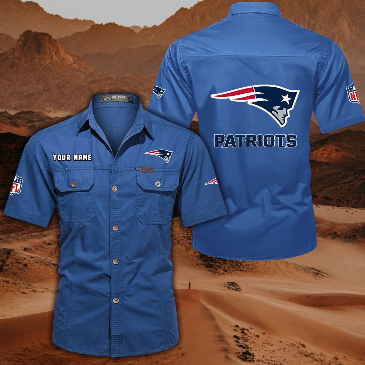 SPECIAL EDITION - NEW CUSTOMIZED NFL27 NEP NEW ENGLAND PATRIOTS MUTICOLOR MEN'S CARGO SHIRT
