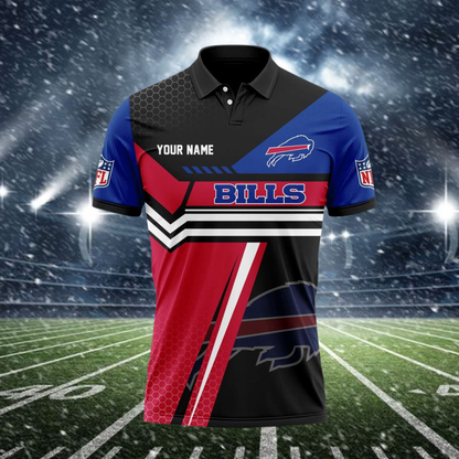 LIMITED EDITION - NEW CUSTOMIZED NFL03 BFB BUFFALO BILLS POLO SHIRT
