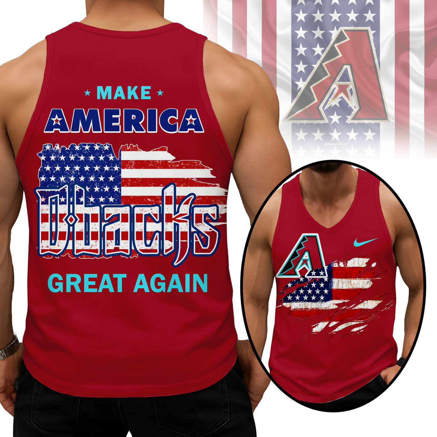 LIMITED EDITION - NEW CUSTOMIZED MLB07 ADS ARIZONA DIAMONDBACKS UNISEX TANK TOP