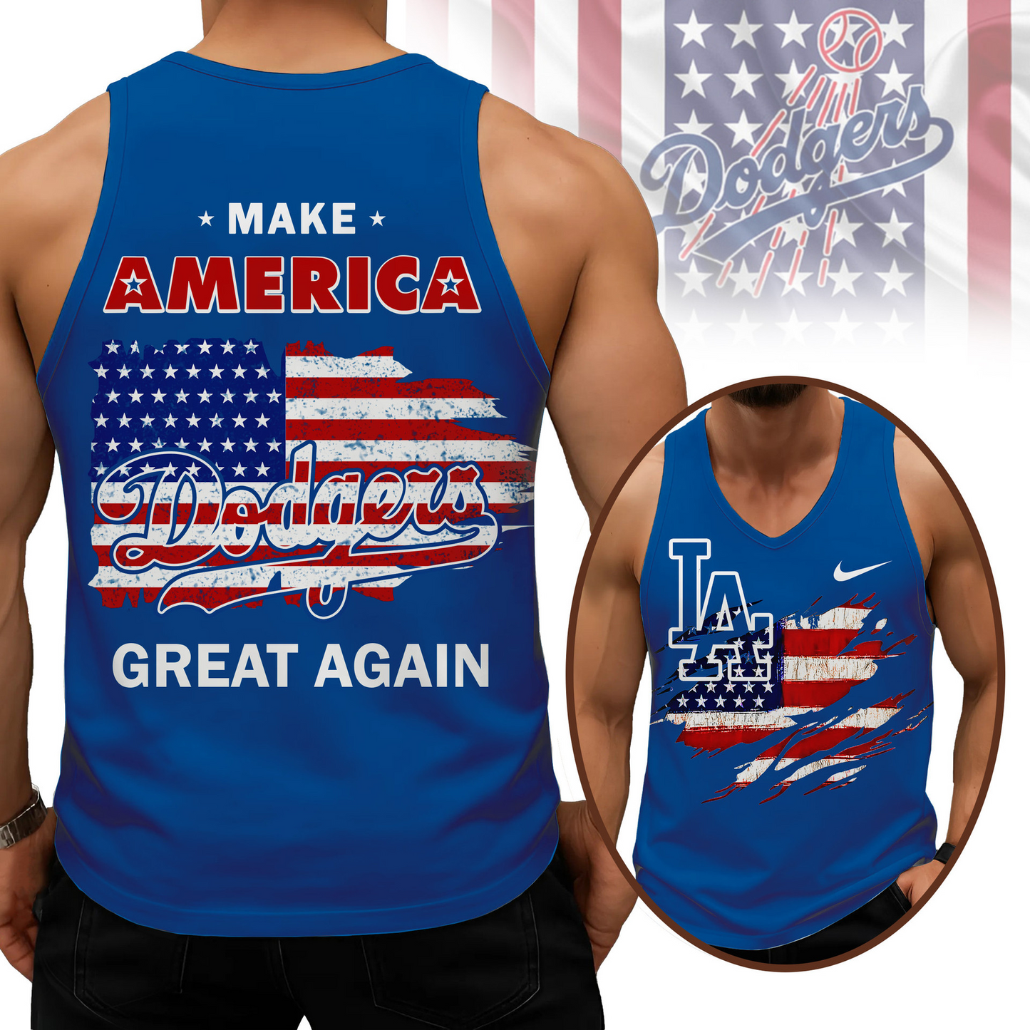 LIMITED EDITION - NEW CUSTOMIZED MLB02 LAD LOS ANGELES DODGERS UNISEX TANK TOP