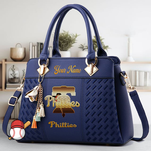 LIMITED EDITION - NEW CUSTOMIZED MLB11 PPS PHILADELPHIA PHILLIES ZIP HANDBAG MULTICOLOR
