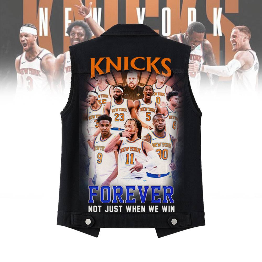 LIMITED EDITION - NEW CUSTOMIZED NBA04 NY NEW YORK KNICKS SLEEVELESS DENIM JACKET