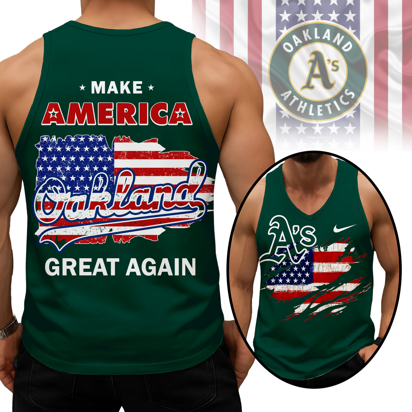 LIMITED EDITION - NEW CUSTOMIZED MLB23 OAS OAKLAND ATHLETICS UNISEX TANK TOP