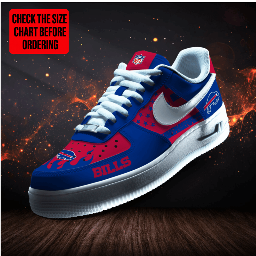 LIMITED EDITION - NEW CUSTOMIZED NFL03 BFB BUFFALO BILLS AF1 SNEAKERS