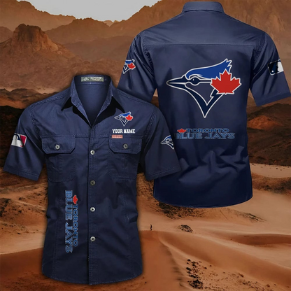 LIMITED EDITION - NEW CUSTOMIZED MLB12 TBJ TORONTO BLUE JAYS MEN'S CARGO SHIRT