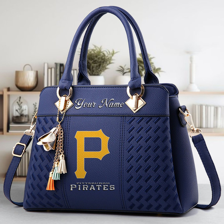 LIMITED EDITION - NEW CUSTOMIZED MLB29 PHP PITTSBURGH PIRATES ZIP HANDBAG MULTICOLOR