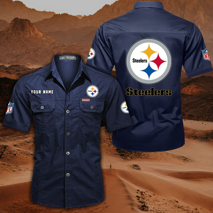 SPECIAL EDITION - NEW CUSTOMIZED NFL14 PSB PITTSBURGH STEELERS MUTICOLOR MEN'S CARGO SHIRT
