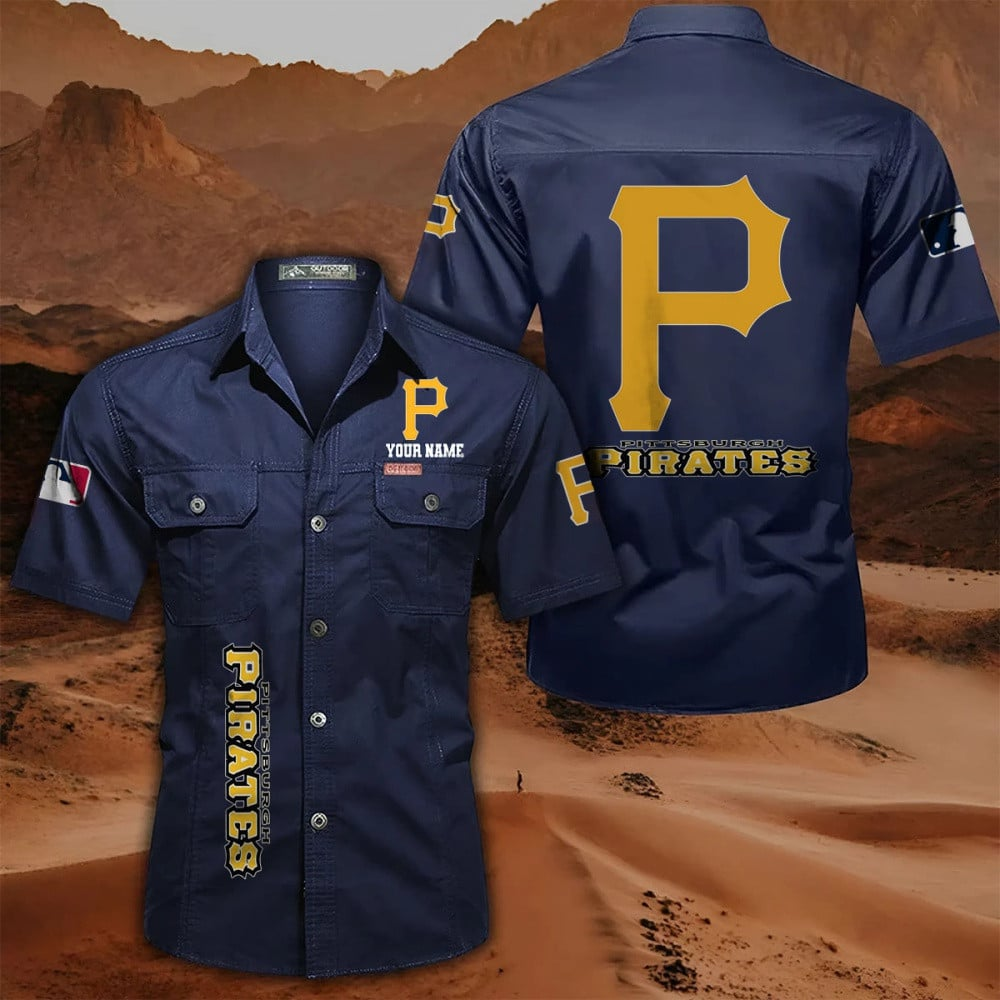 LIMITED EDITION - NEW CUSTOMIZED MLB29 PHP PITTSBURGH PIRATES MEN'S CARGO SHIRT