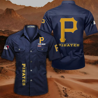 LIMITED EDITION - NEW CUSTOMIZED MLB29 PHP PITTSBURGH PIRATES MEN'S CARGO SHIRT