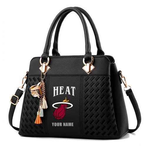 LIMITED EDITION - NEW CUSTOMIZED NBA20 MHE MIAMI HEAT ZIP HANDBAG MULTICOLOR