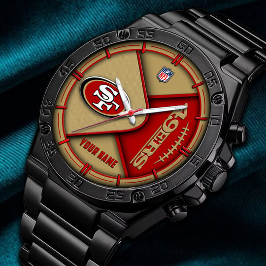 LIMITED EDITION - NEW CUSTOMIZED NFL11 SF49 SAN FRANCISCO 49ERS LUXURY STAINLESS STEEL WATCH