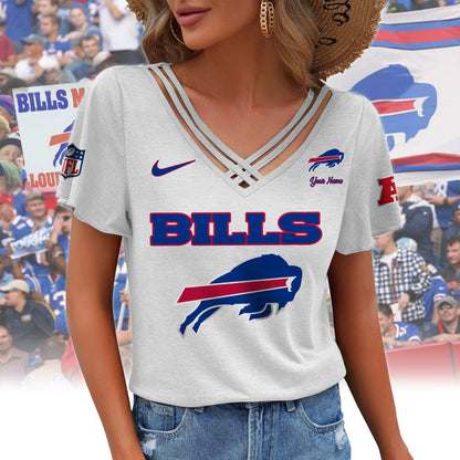 [SPECIAL OFFER] NEW CUSTOMIZED NFL03 BFB BUFFALO BILLS V-NECK SHIRT