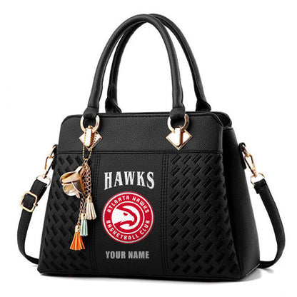 LIMITED EDITION - NEW CUSTOMIZED NBA17 AHA ATLANTA HAWKS ZIP HANDBAG MULTICOLOR