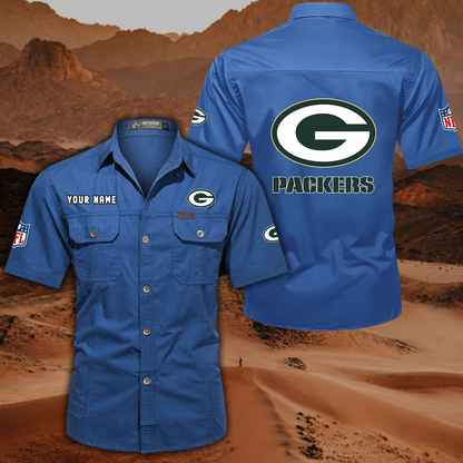SPECIAL EDITION - NEW CUSTOMIZED NFL08 GBP GREEN BAY PACKERS MUTICOLOR MEN'S CARGO SHIRT