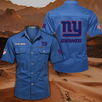 SPECIAL EDITION - NEW CUSTOMIZED NFL32 NYG NEW YORK GIANTS MUTICOLOR MEN'S CARGO SHIRT