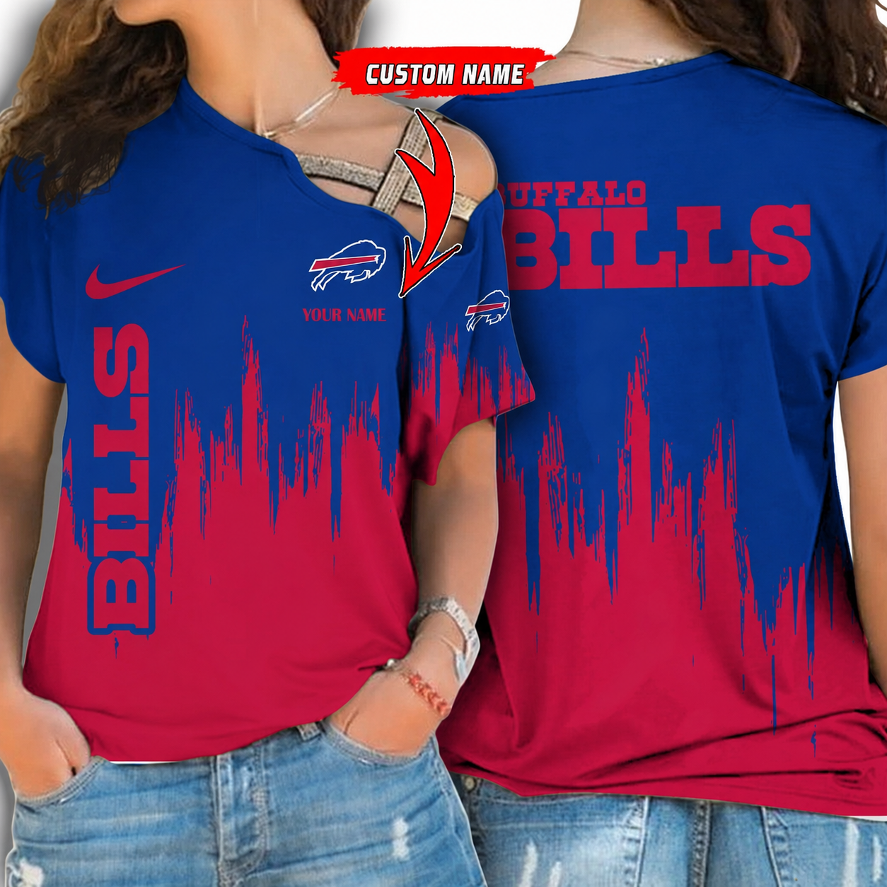 [SPECIAL OFFER] NEW CUSTOMIZED NFL03 BFB BUFFALO BILLS SHOULDER SHIRT