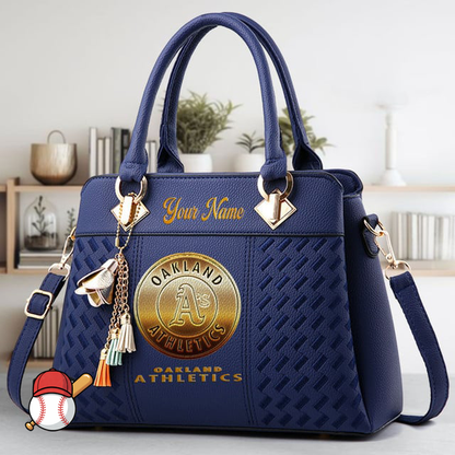 LIMITED EDITION - NEW CUSTOMIZED MLB23 OAS OAKLAND ATHLETICS ZIP HANDBAG MULTICOLOR