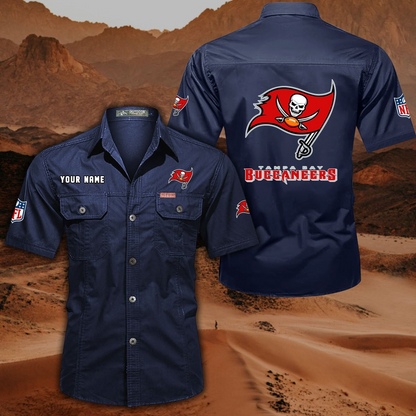 SPECIAL EDITION - NEW CUSTOMIZED NFL10 TBB TAMPA BAY BUCCANEERS MUTICOLOR MEN'S CARGO SHIRT