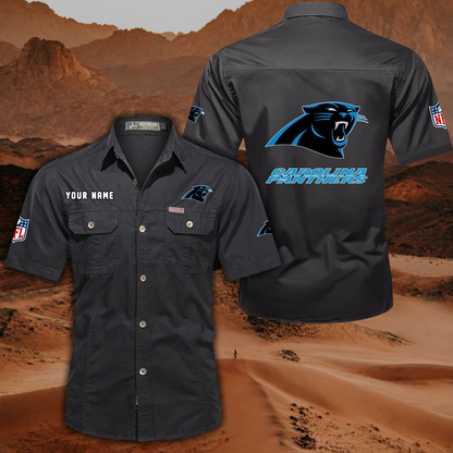 SPECIAL EDITION - NEW CUSTOMIZED NFL23 CLP CAROLINA PANTHERS MUTICOLOR MEN'S CARGO SHIRT