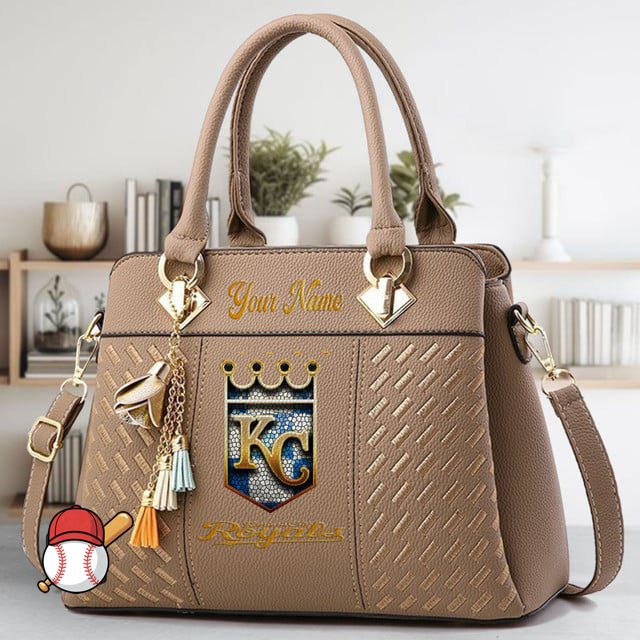 LIMITED EDITION - NEW CUSTOMIZED MLB19 KCR KANSAS CITY ROYALS ZIP HANDBAG MULTICOLOR