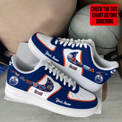 LIMITED EDITION - NEW CUSTOMIZED NHL03 EMO EDMONTON OILERS AF1 SHOES