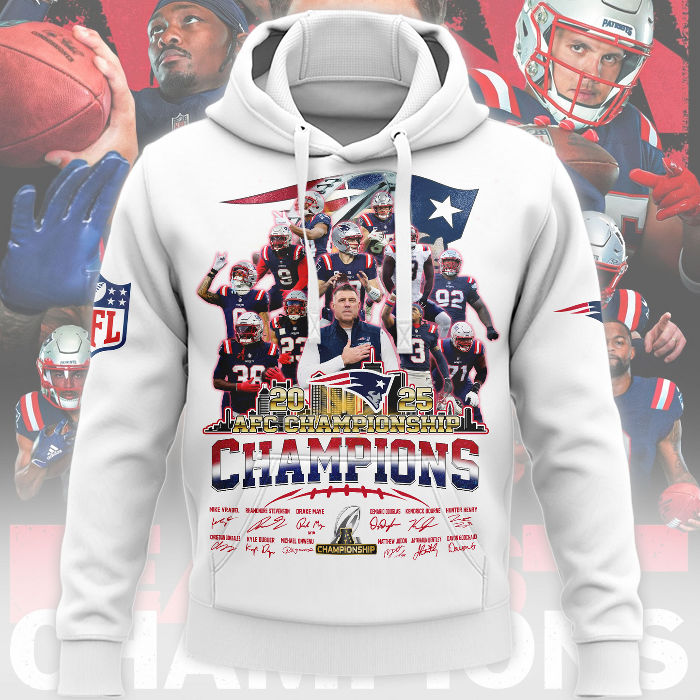 LIMITED EDITION - NEW CUSTOMIZED NFL27 NEP NEW ENGLAND PATRIOTS UNISEX T-SHIRT, POLO, HOODIE & JACKETS