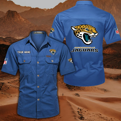 SPECIAL EDITION - NEW CUSTOMIZED NFL30 JSJ JACKSONVILLE JAGUARS MUTICOLOR MEN'S CARGO SHIRT
