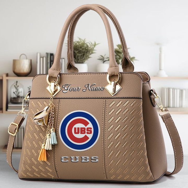 LIMITED EDITION - NEW CUSTOMIZED MLB04 CCS CHICAGO CUBS ZIP HANDBAG MULTICOLOR
