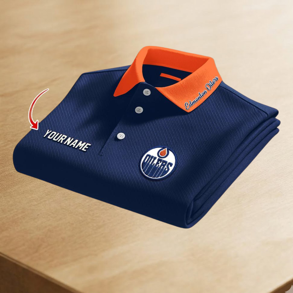 LIMITED EDITION - NEW CUSTOMIZED NHL03 EMO EDMONTON OILERS POLO SHIRT