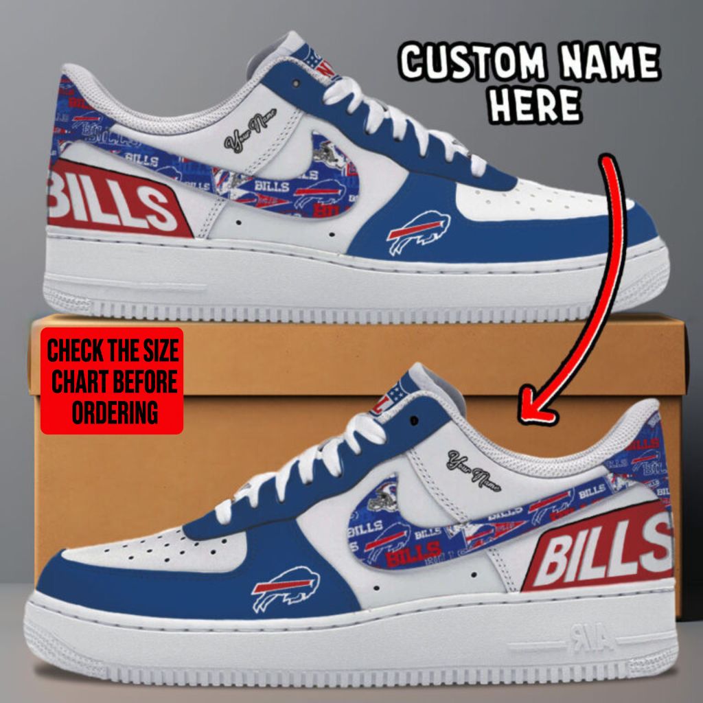 LIMITED EDITION - NEW CUSTOMIZED NFL03 BFB BUFFALO BILLS AF1 SNEAKERS