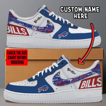 LIMITED EDITION - NEW CUSTOMIZED NFL03 BFB BUFFALO BILLS AF1 SNEAKERS
