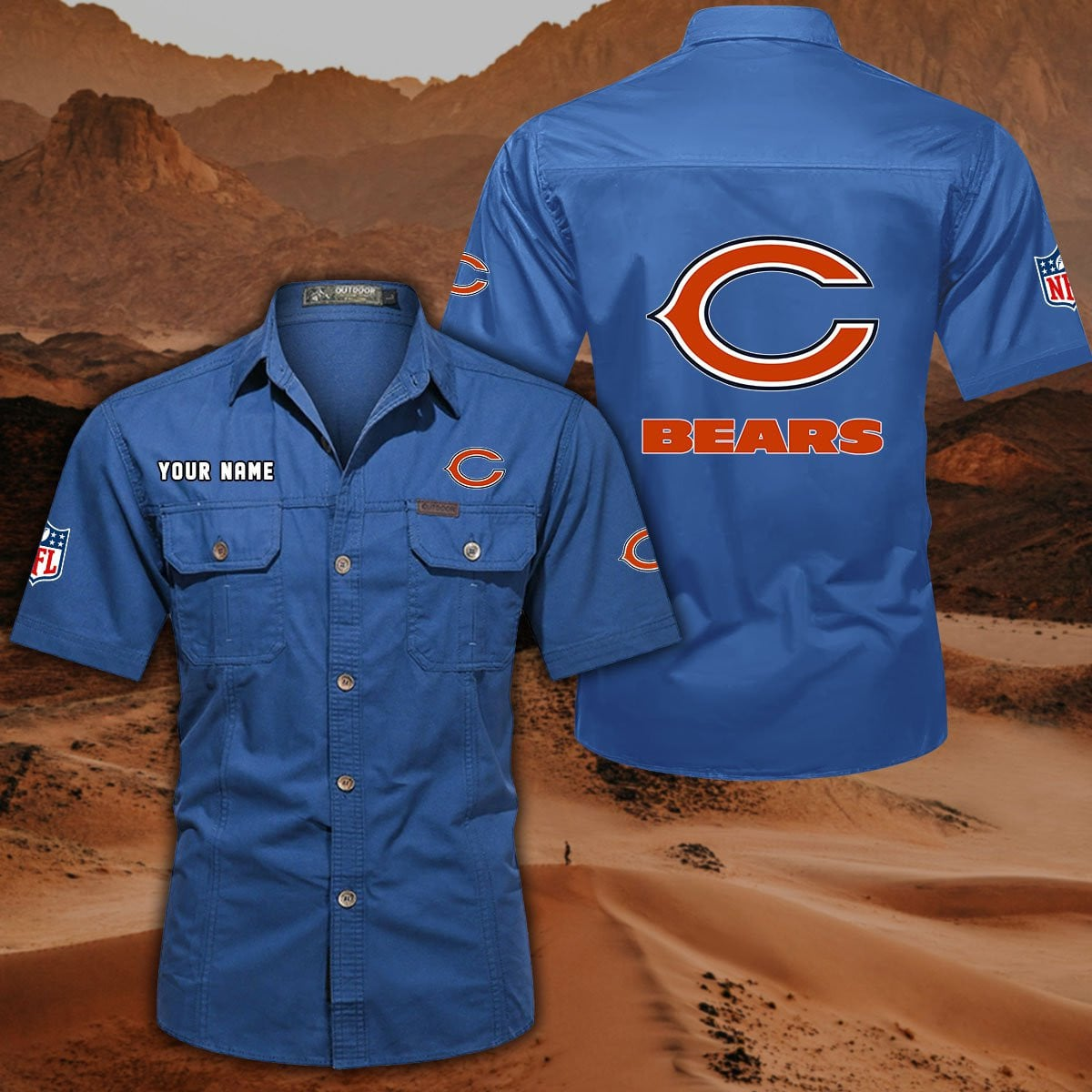SPECIAL EDITION - NEW CUSTOMIZED NFL26 CCB CHICAGO BEARS MUTICOLOR MEN'S CARGO SHIRT