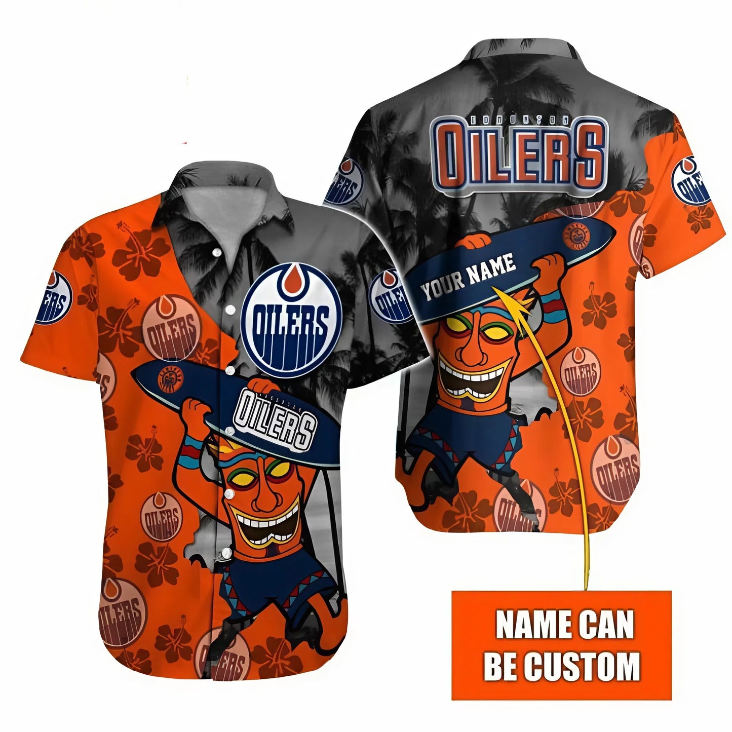 LIMITED EDITION - NEW CUSTOMIZED NHL03 EMO EDMONTON OILERS UNISEX HAWAIIAN SHIRT
