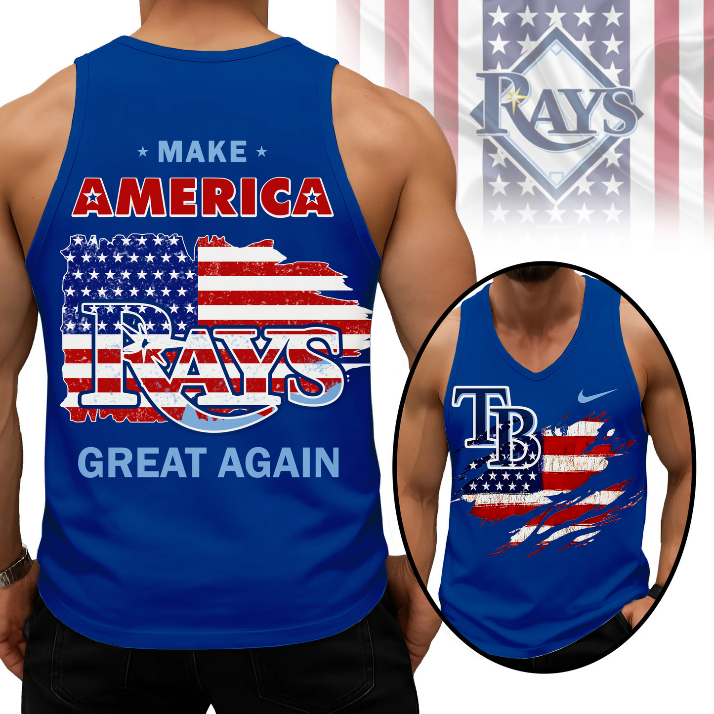 LIMITED EDITION - NEW CUSTOMIZED MLB21 TBR TAMPA BAY RAYS UNISEX TANK TOP