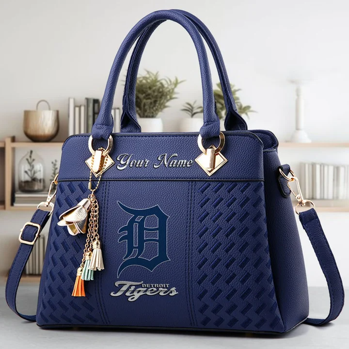 LIMITED EDITION - NEW CUSTOMIZED MLB16 DTS DETROIT TIGERS ZIP HANDBAG MULTICOLOR