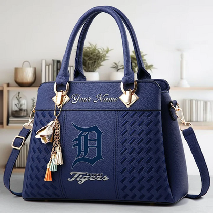 LIMITED EDITION - NEW CUSTOMIZED MLB16 DTS DETROIT TIGERS ZIP HANDBAG MULTICOLOR